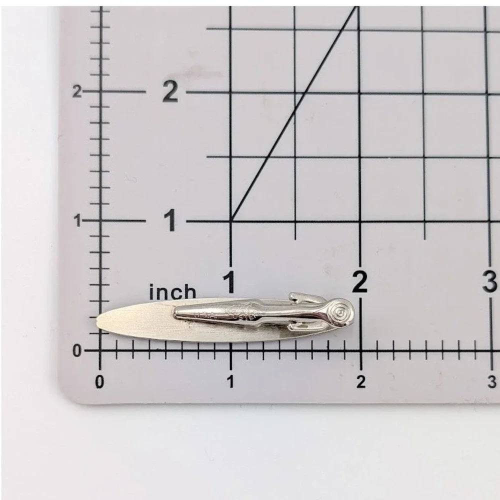 Vintage Foster Tie Clip Silver Tone Rhinestone Mens Formal